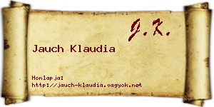 Jauch Klaudia névjegykártya